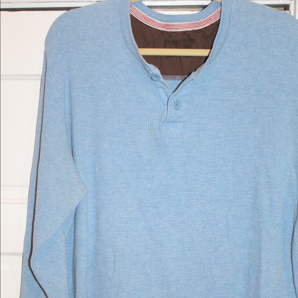 Caroline Blue Henley Pullover Sweater
